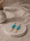 Pendientes Estrella de Mar · Turquesa / Coral / Malaquita