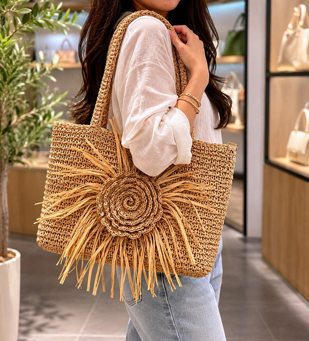 Bolso Shopper Boho de rafia - Arden House