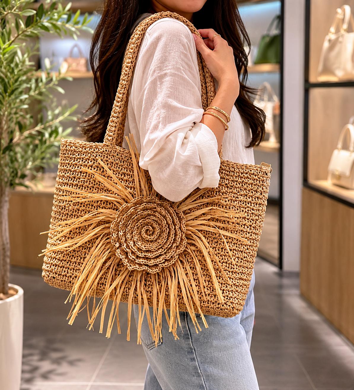 Bolso Shopper Boho de rafia - Arden House