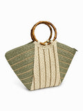 Bolso de rafia VADELLA con asa efecto bambú - Arden House